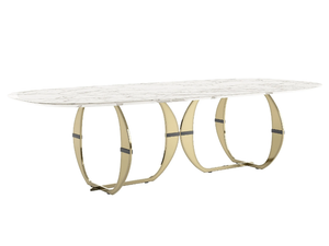 CONVIVIO - Oval marble dining table _ Capital Collection